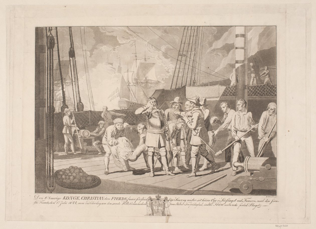 Christian IV w bitwie morskiej pod Fehmarn, 1644 autorstwa Niels Truslew