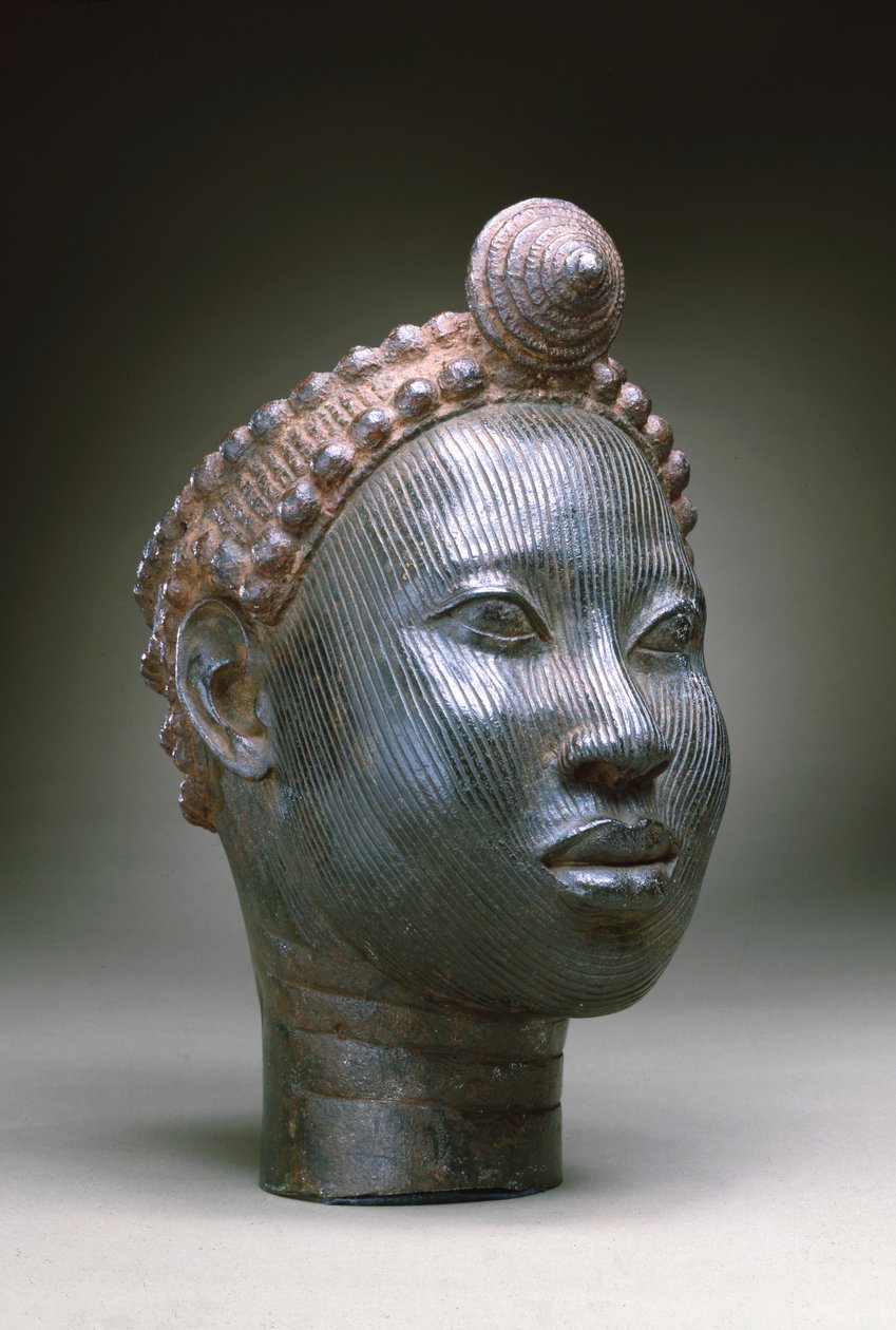 Głowa w koronie Oni, Ife, XII-XV w. (mosiądz cynkowy) autorstwa Nigerian