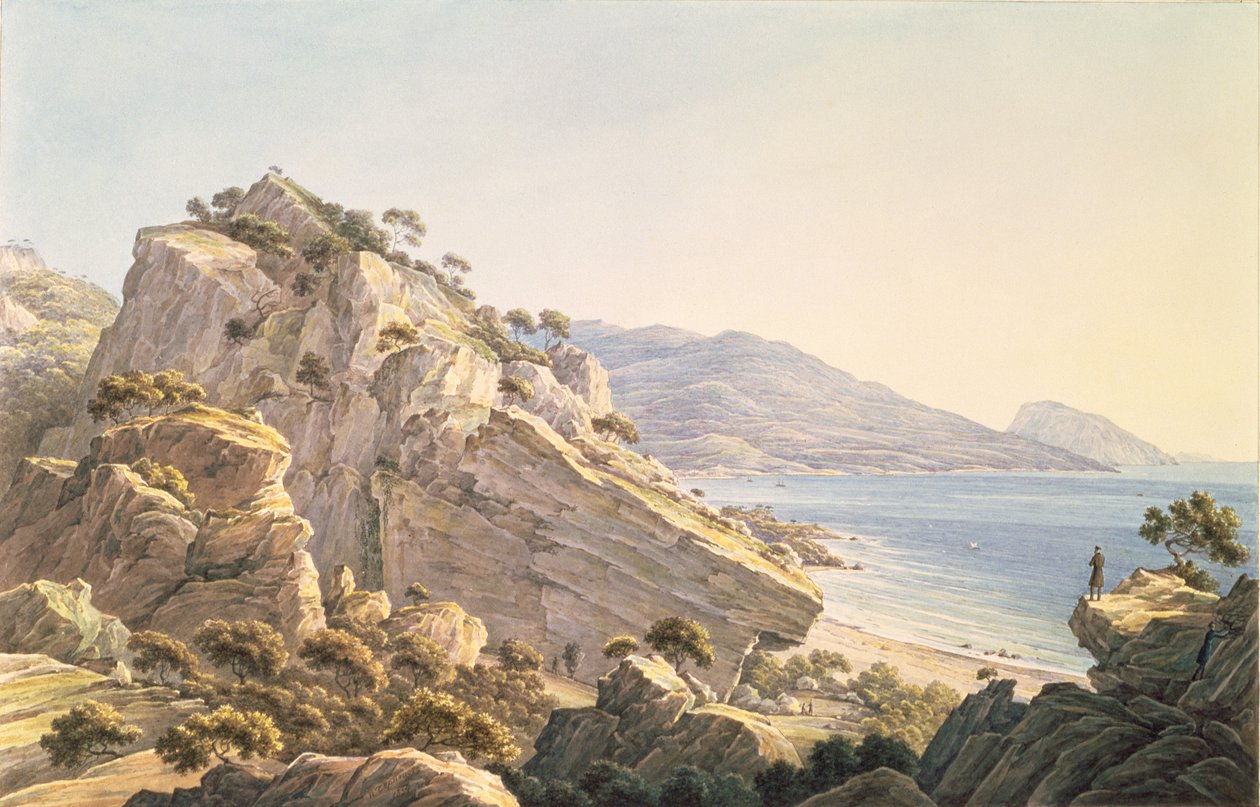 Widok krymskiego wybrzeża w pobliżu Oreandy, 1834 r. autorstwa Nikanor Grigor