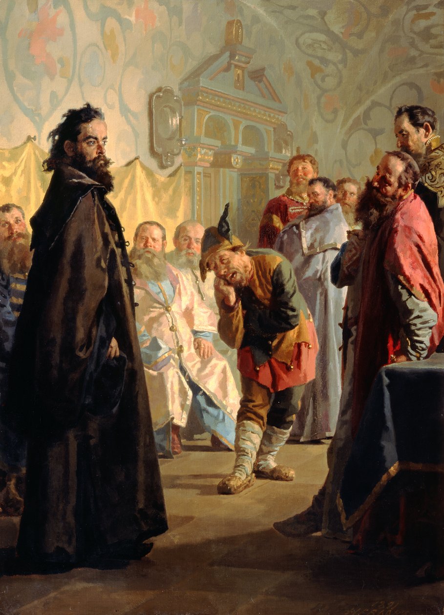 Zhańbiony bojar i błazen, 1891 autorstwa Nikolai Vasilievich Nevrev