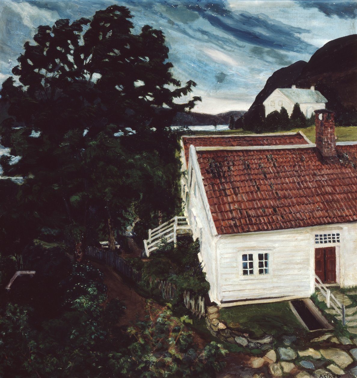Jolster, nowa i stara plebania autorstwa Nikolai Astrup