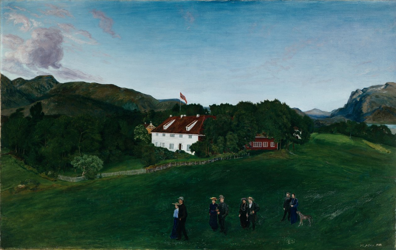 Dwór Svanøe, ok. 1904 autorstwa Nikolai Astrup