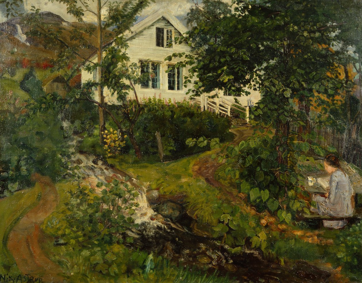 Stara plebania, przed 1908 r. autorstwa Nikolai Astrup