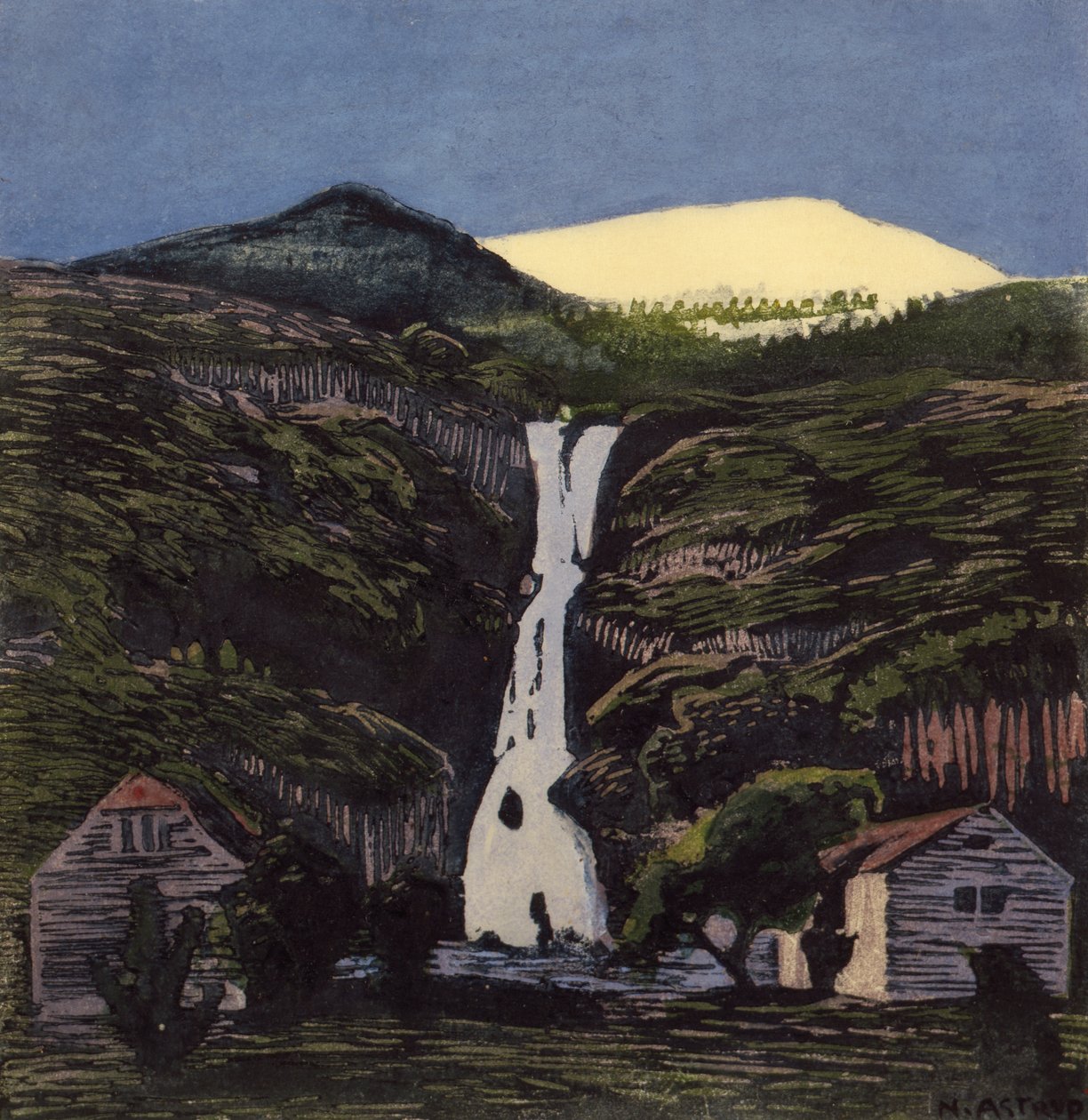 Wodospad i lodowiec autorstwa Nikolai Astrup