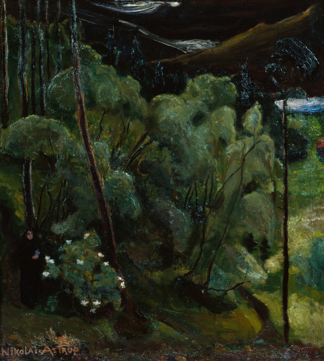Kobieta w lesie autorstwa Nikolai Astrup