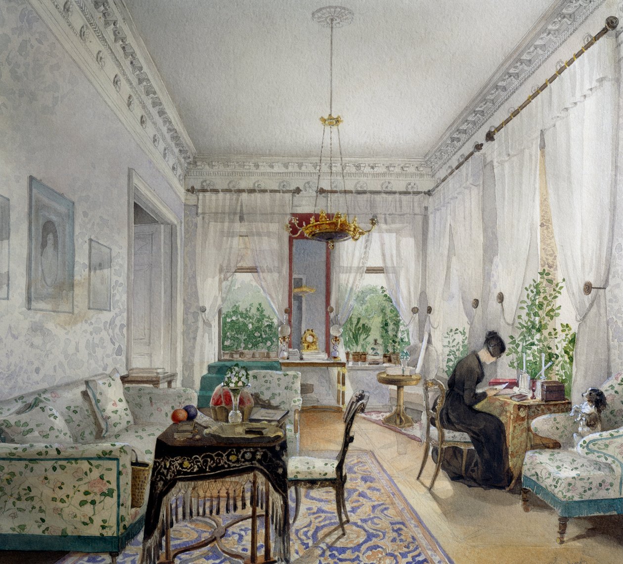 Wnętrze domu Lopuchin autorstwa Nikolai Ivanovich Tichobrazov