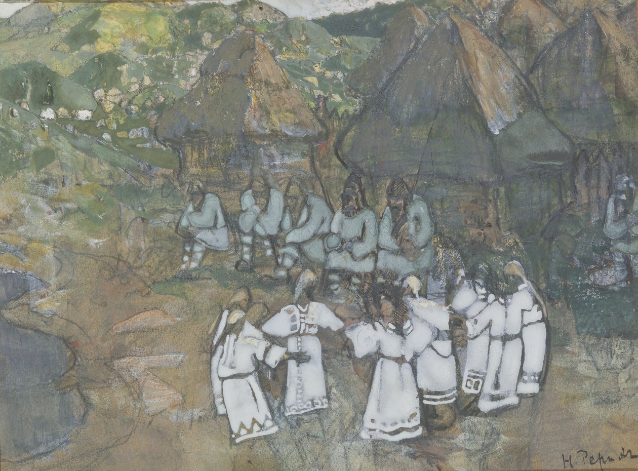 Taniec w kręgu, początek XX wieku autorstwa Nikolai Konstantinowitsch Roerich