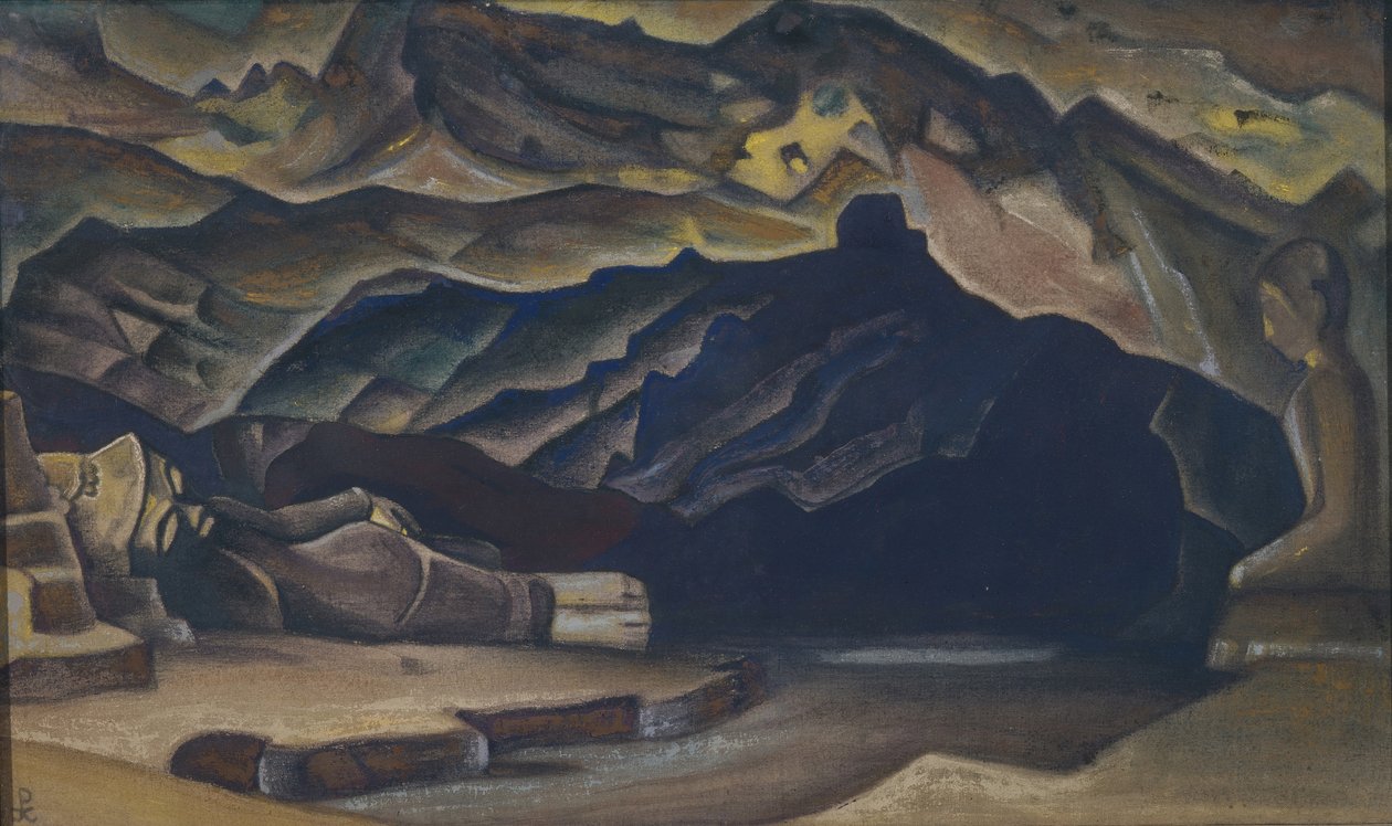 Parinirwana, 1935-1936 autorstwa Nikolai Konstantinowitsch Roerich