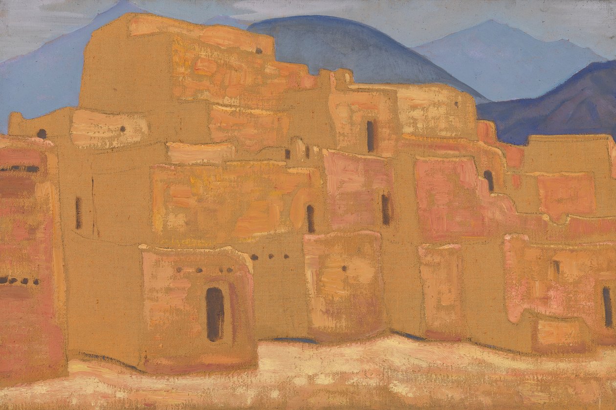 Taos Pueblo, Nowy Meksyk, ok. 1921 autorstwa Nikolai Konstantinowitsch Roerich