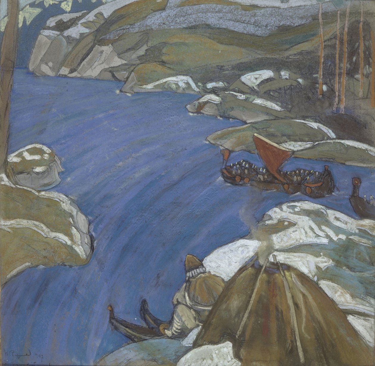 Droga Waregów, 1904 autorstwa Nikolai Konstantinowitsch Roerich