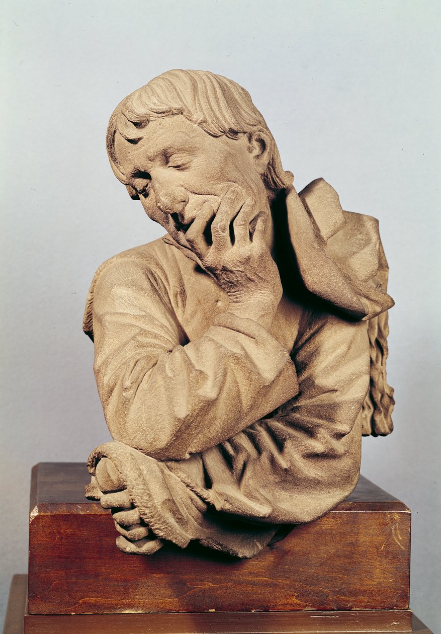 Popiersie mężczyzny opartego na łokciu lub Autoportret, 1467 (piaskowiec) autorstwa Nikolaus Gerhaert von Leyden