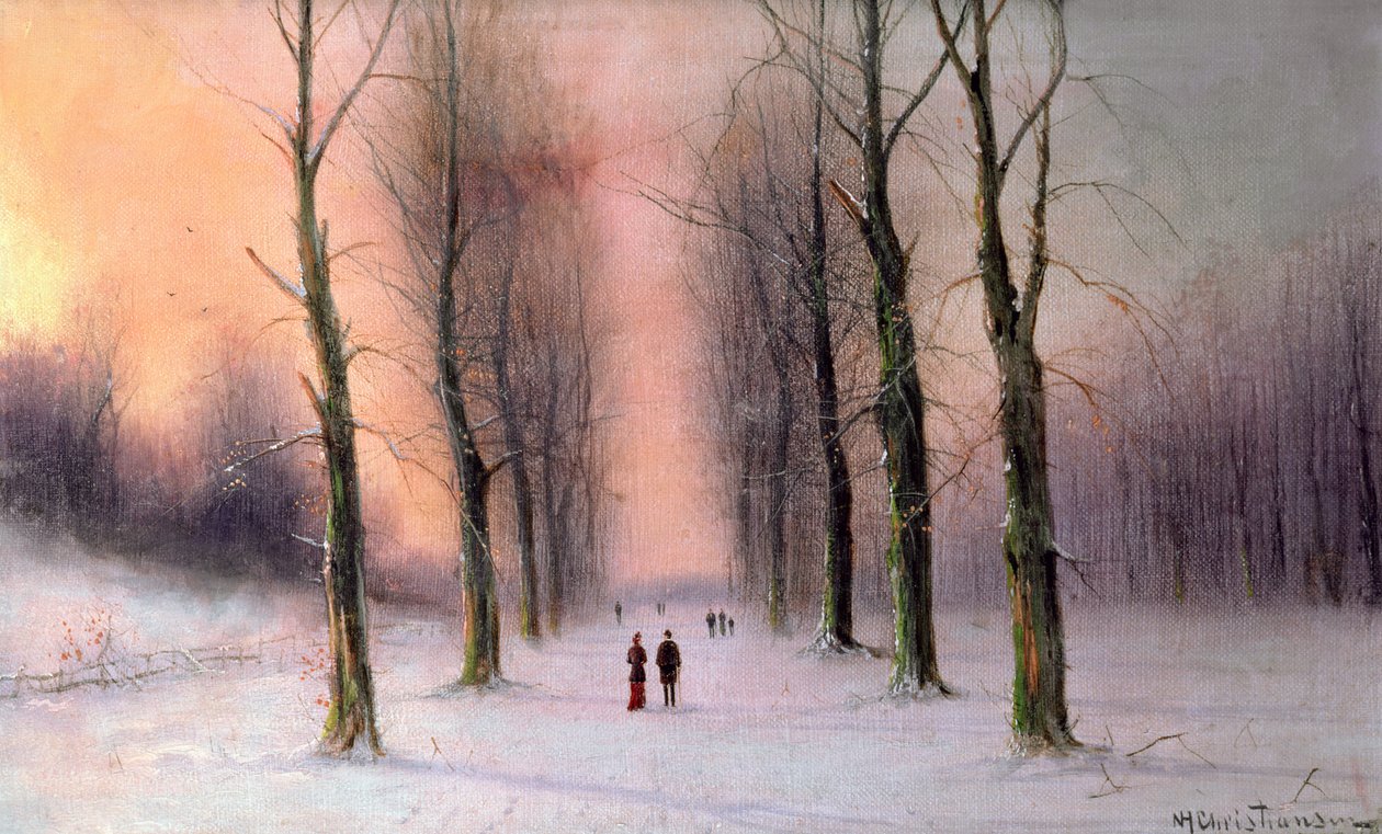 Śnieżna scena-park Wanstead autorstwa Nils Hans Christiansen