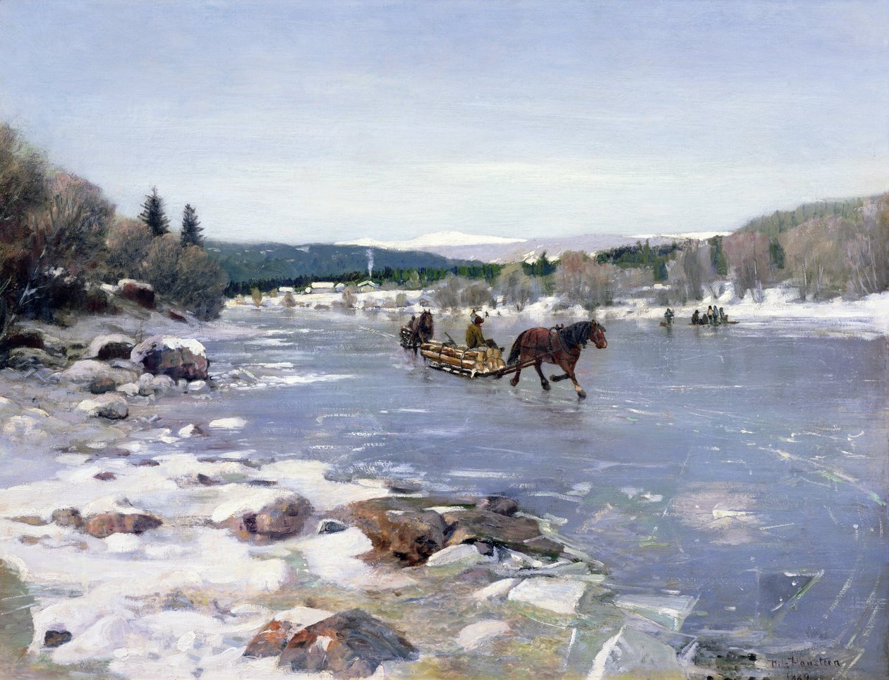 Ciągnięcie drewna autorstwa Nils Hansteen