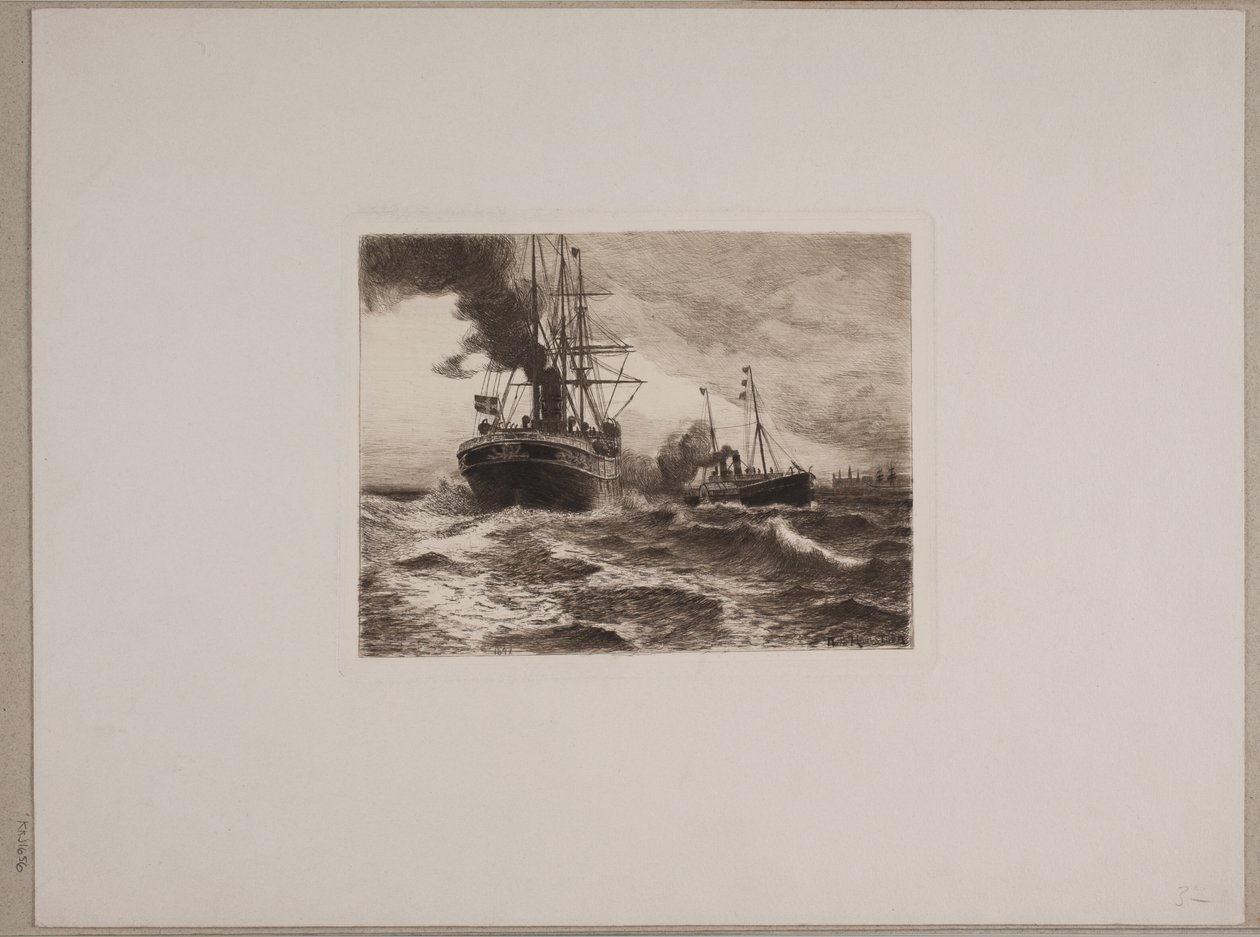 Parowce w Kronborg autorstwa Nils Severin Lynge Hansteen