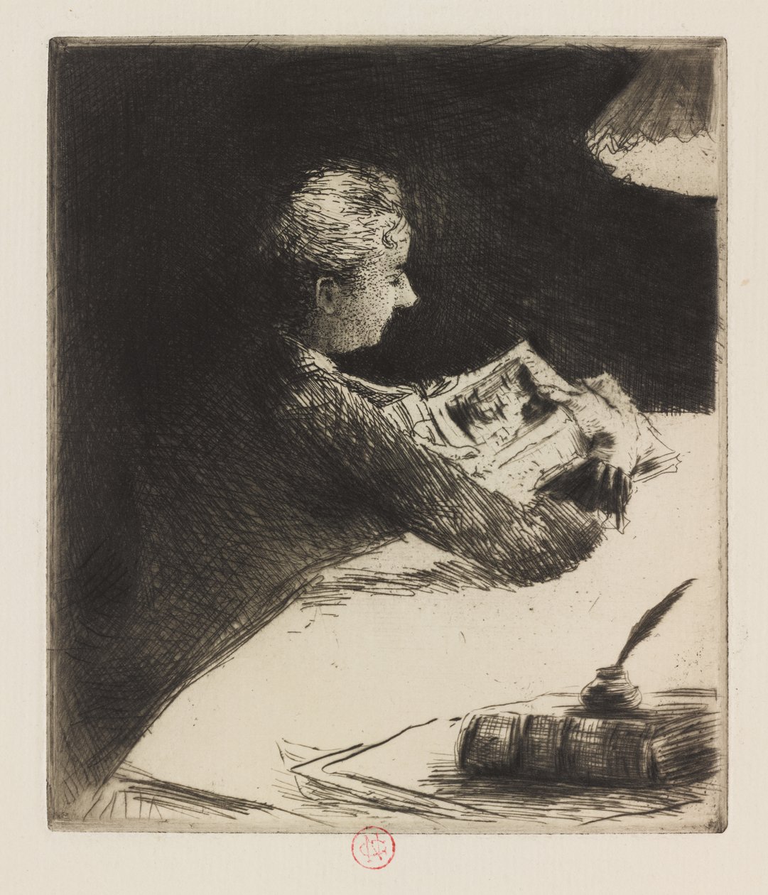 Czytanie w nocy, 1864-94 autorstwa Norbert Goeneutte