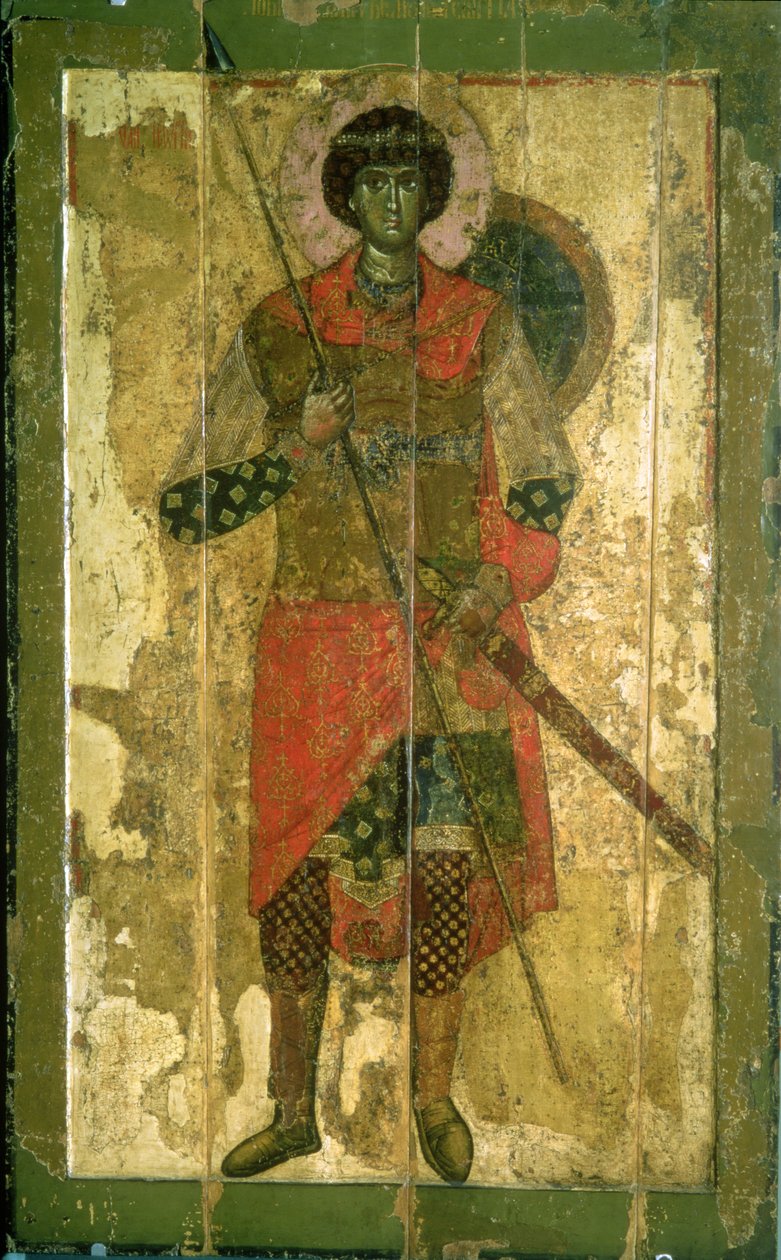 Ikona św. Jerzego, 1130-50 (tempera na desce) autorstwa Novgorod School