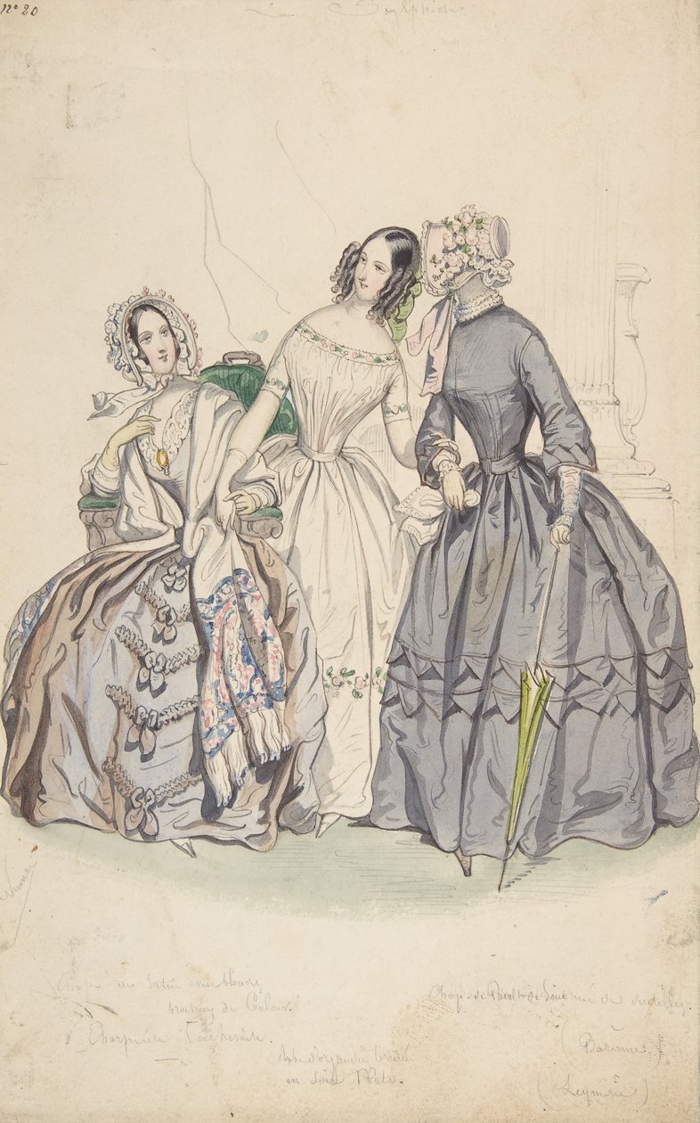 Projektowanie kostiumów, 1836-37. autorstwa Numa Bassaget