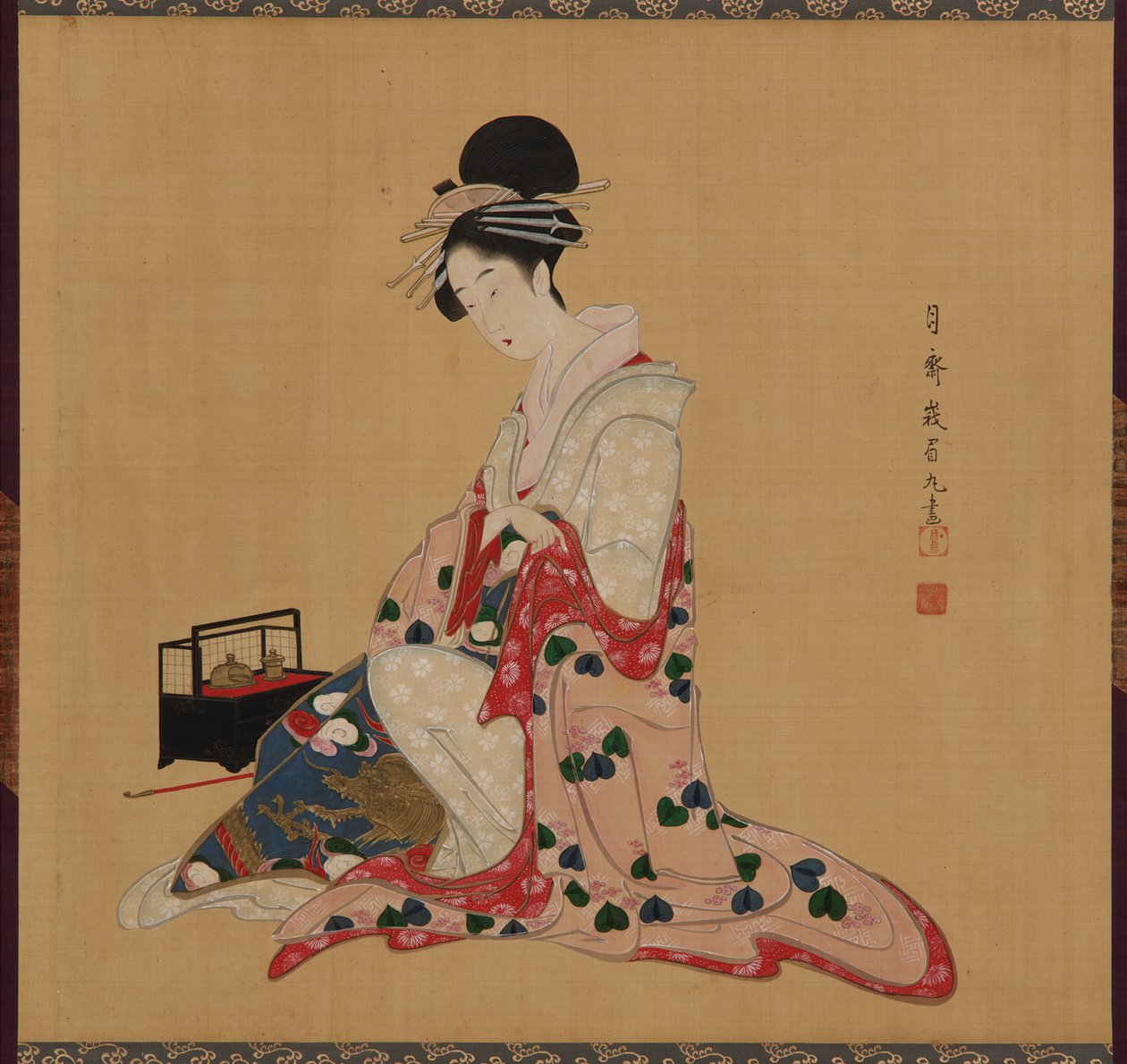 Oiran, okres Edo, początek XIX wieku. autorstwa Numata Gessai