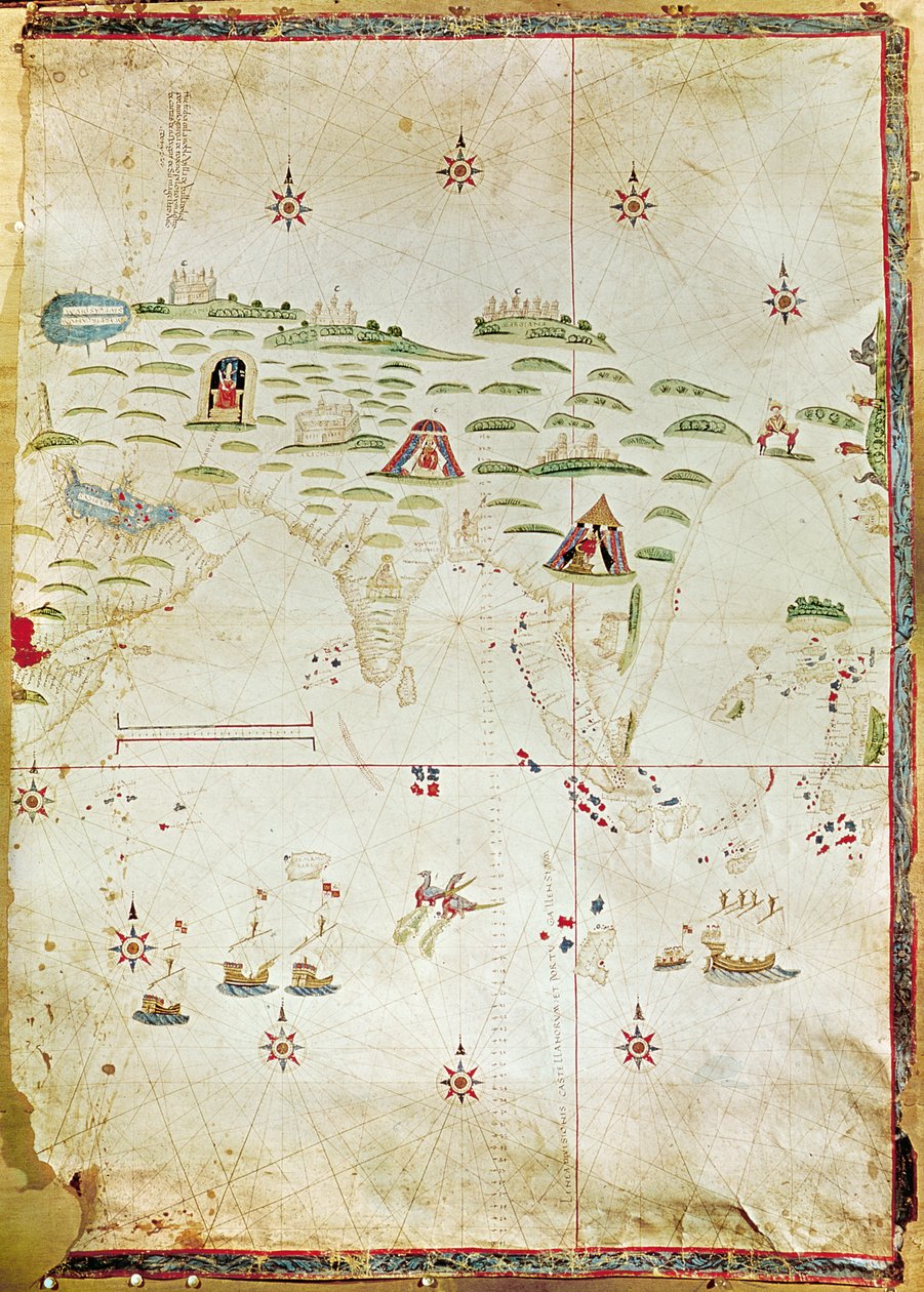 Mapa Moluków, 1522 r. (rękopis na pergaminie) autorstwa Nuno Garcia de Toreno