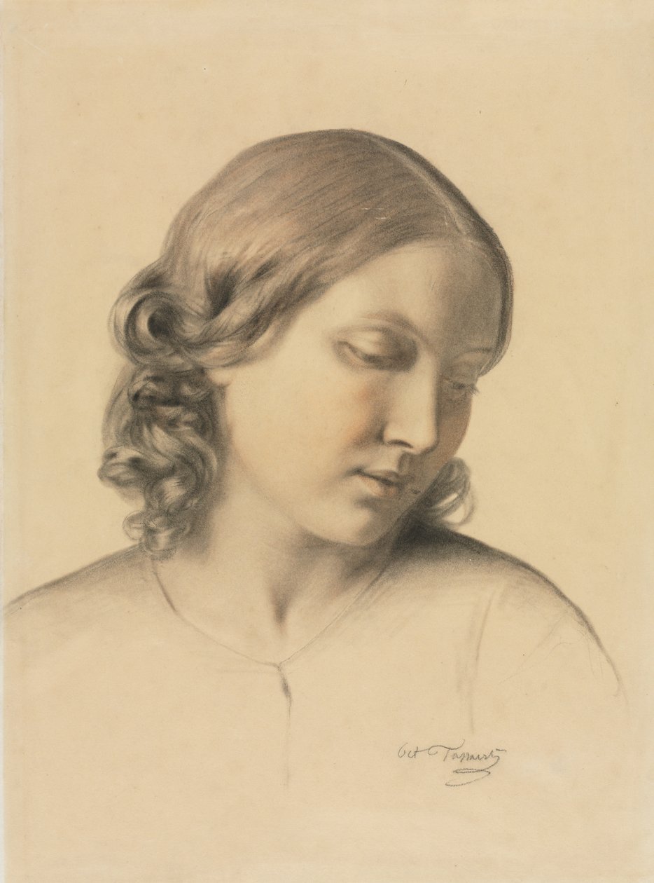 Portret młodej kobiety autorstwa Octave Tassaert