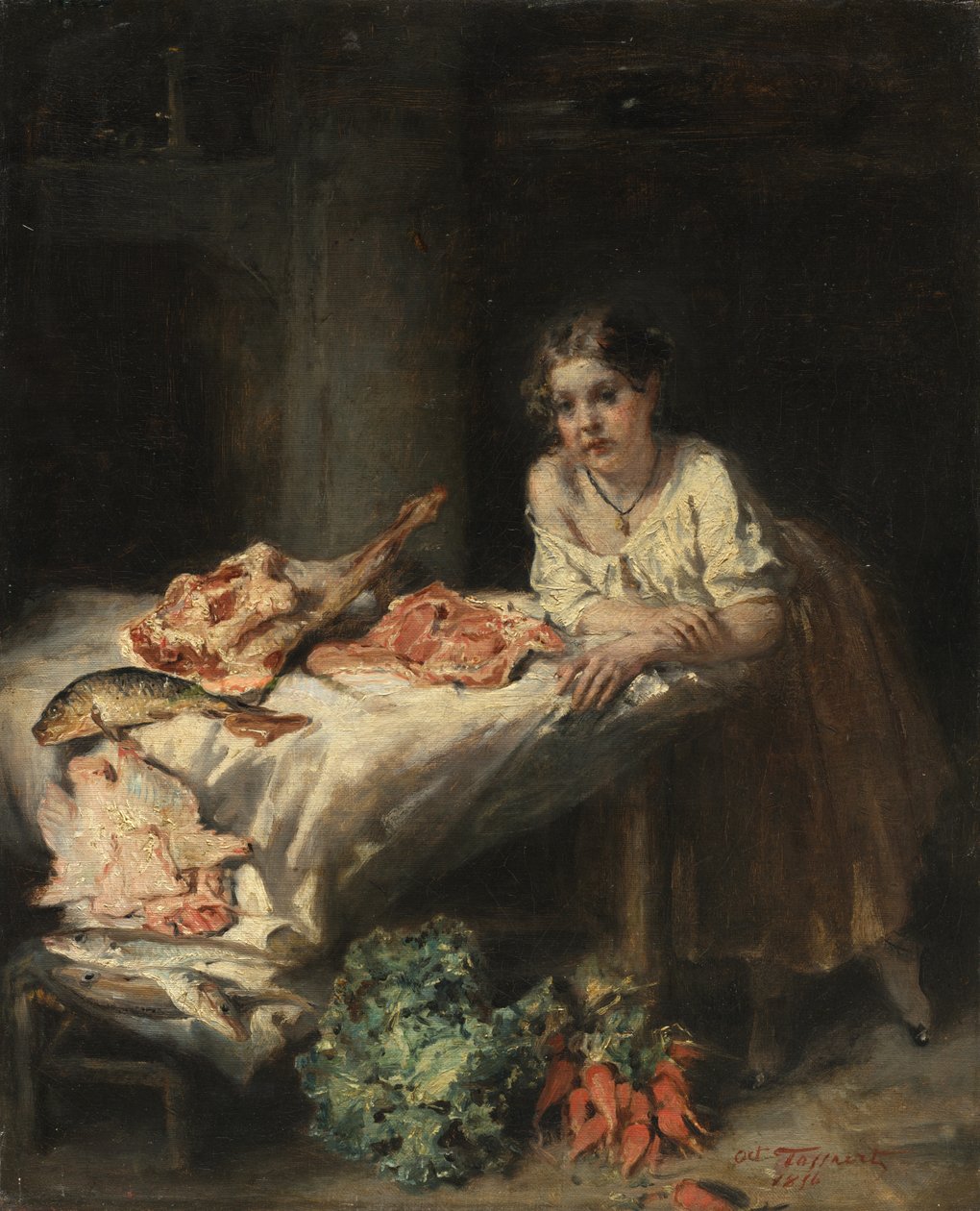 Kuchnia Mieszczańska, 1854. autorstwa Octave Tassaert