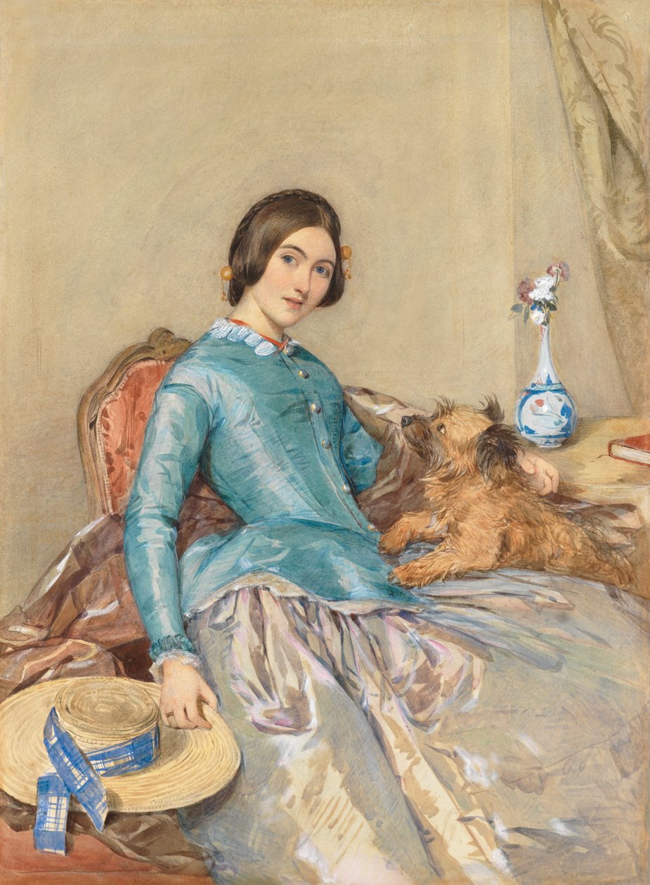 Portret Jane, hrabiny Aylesford, 1849 (wc podkreślone bielą) autorstwa Octavius Oakley