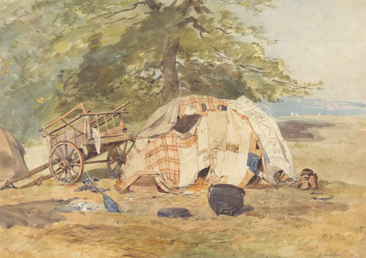 Cygańskie obozowisko autorstwa Octavius Oakley