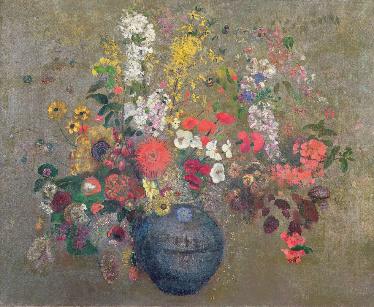 Kwiaty, 1909 autorstwa Odilon Redon