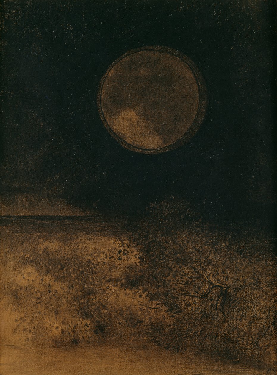 La Sphere (Globe), 1890-5 (kohl i sepia na papierze) autorstwa Odilon Redon