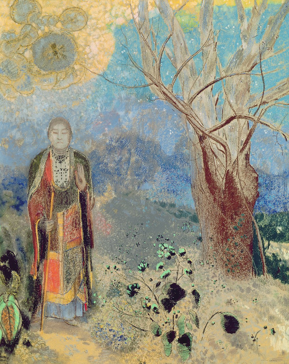 Budda, ok. 1905 (pastel na papierze) autorstwa Odilon Redon