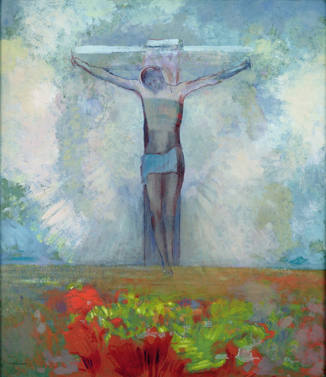 Ukrzyżowanie, ok. 1910 (olej na kartonie) autorstwa Odilon Redon