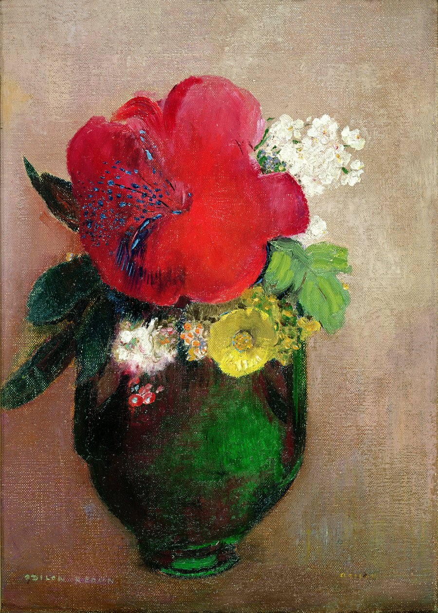 Czerwony mak autorstwa Odilon Redon