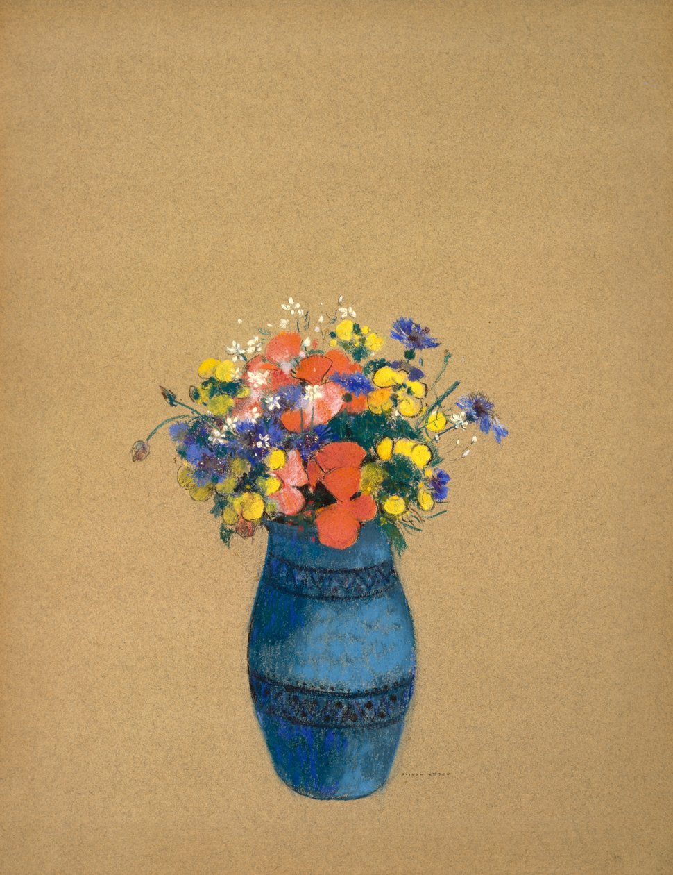 Wazon z kwiatami, 1909-10 autorstwa Odilon Redon