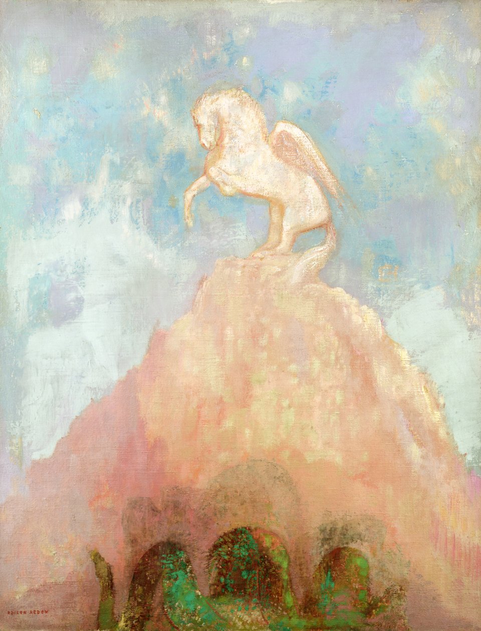 Biały pegaz, ok.1908 autorstwa Odilon Redon
