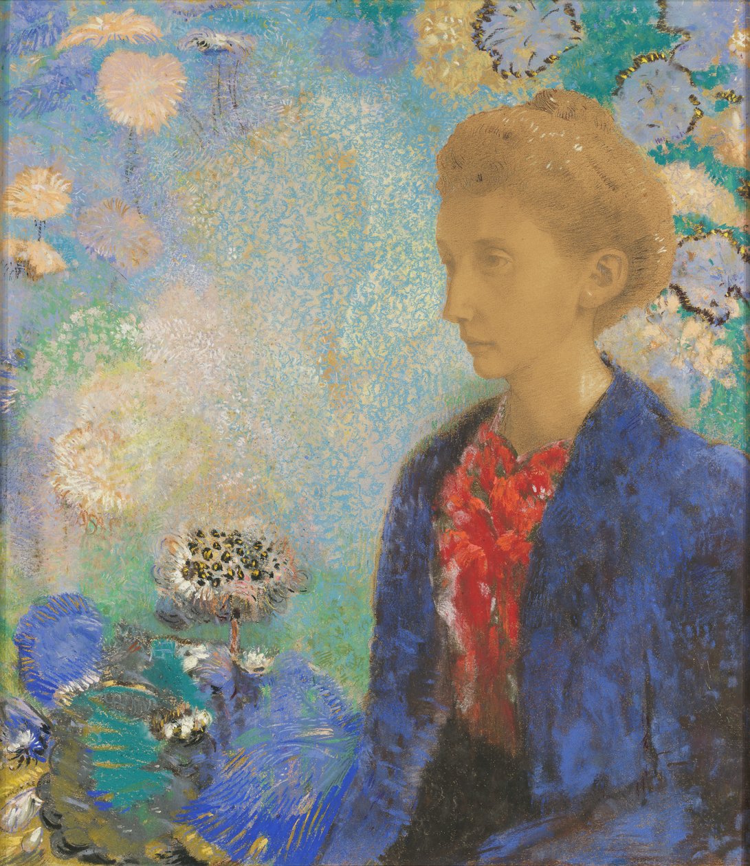 Baronowa Domecy, ok. 1900 (pastel i gwasz) autorstwa Odilon Redon