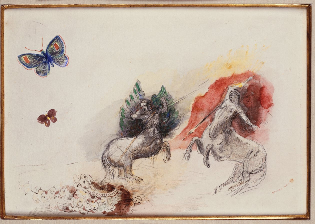 Bitwa centaurów autorstwa Odilon Redon