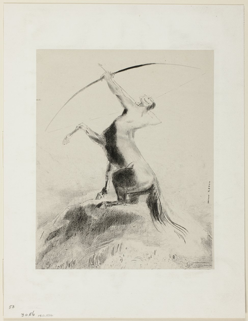 Centaur celujący w chmury autorstwa Odilon Redon