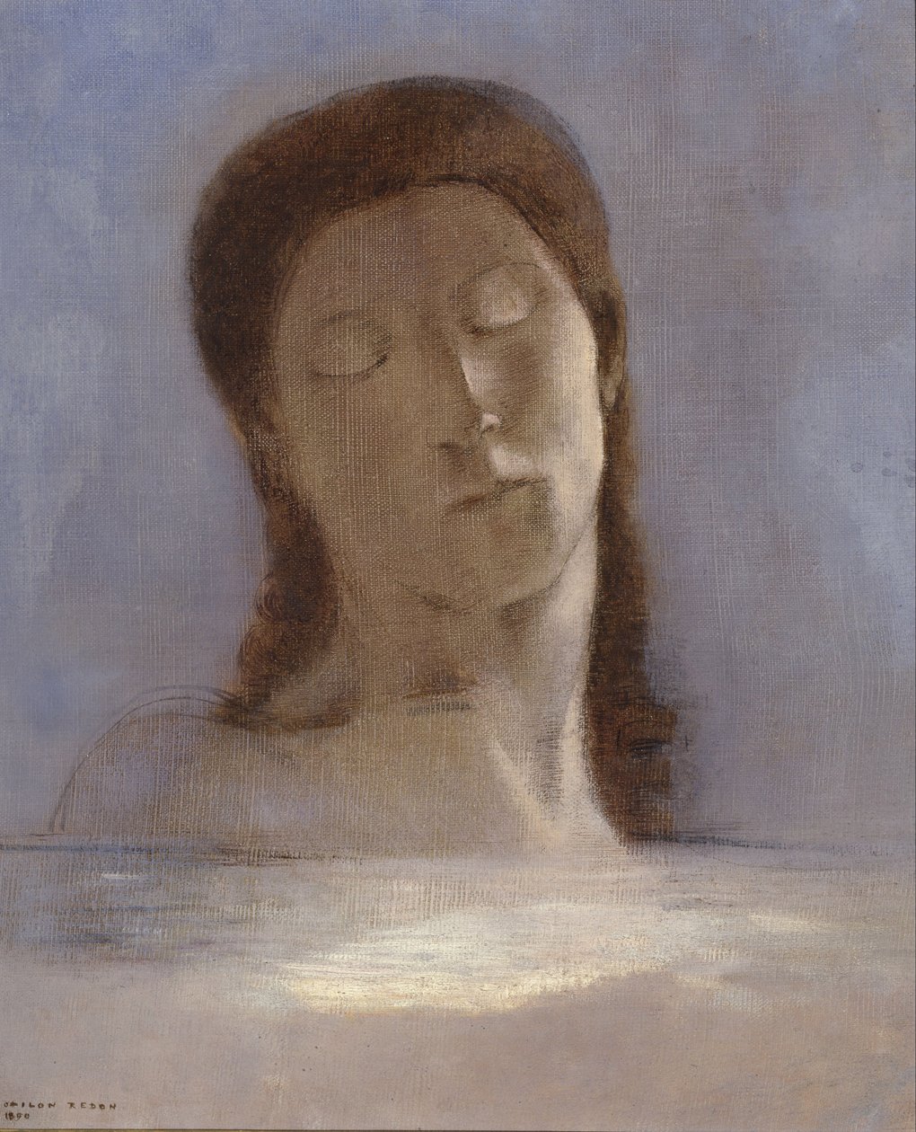 Zamknięte oczy, 1890 autorstwa Odilon Redon