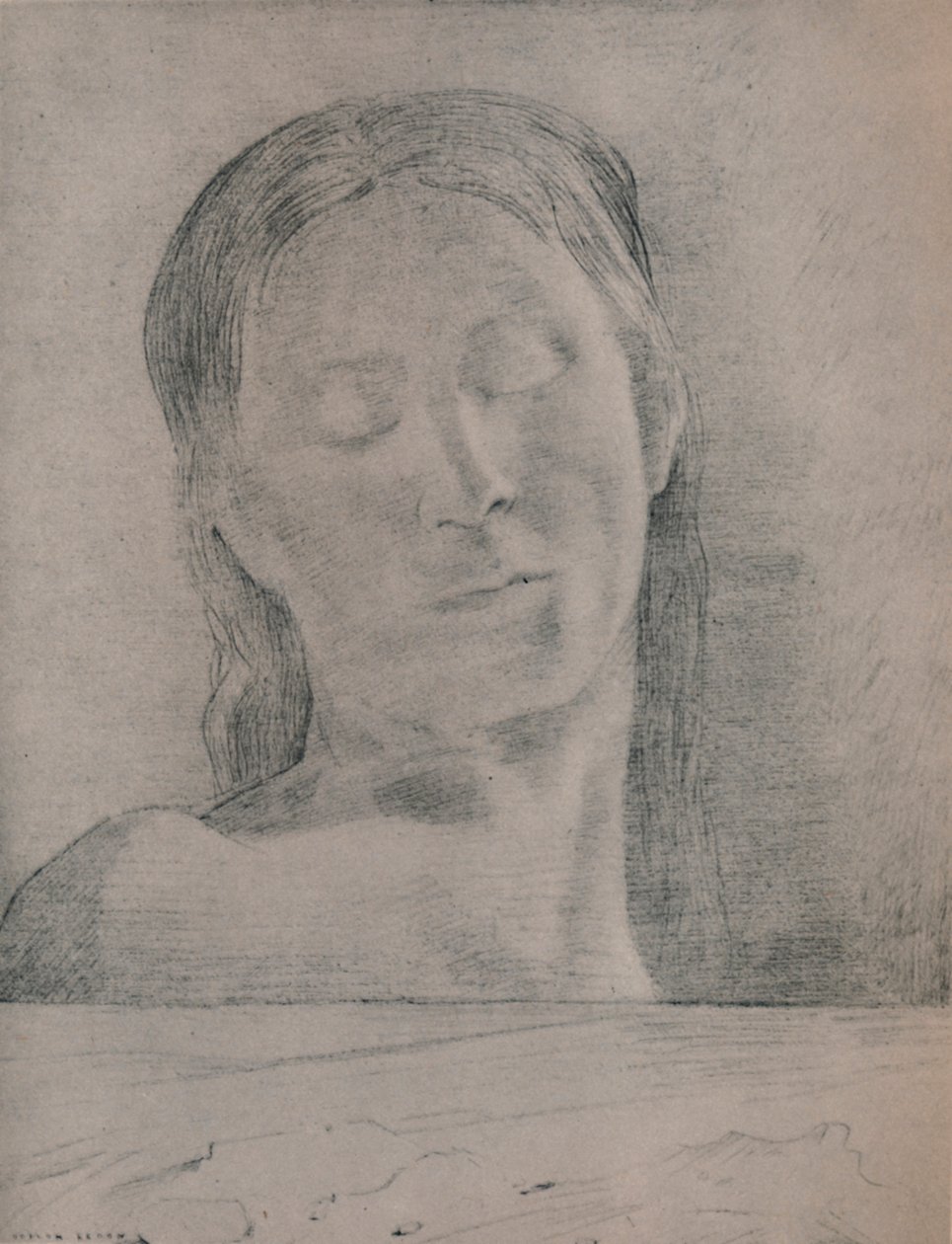 Zamknięte oczy, c.1890, 1946 autorstwa Odilon Redon