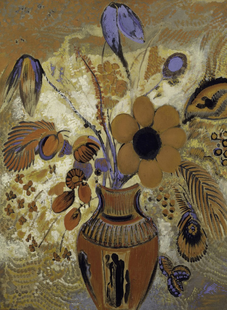 Etruski wazon z kwiatami, 1900-1910. autorstwa Odilon Redon