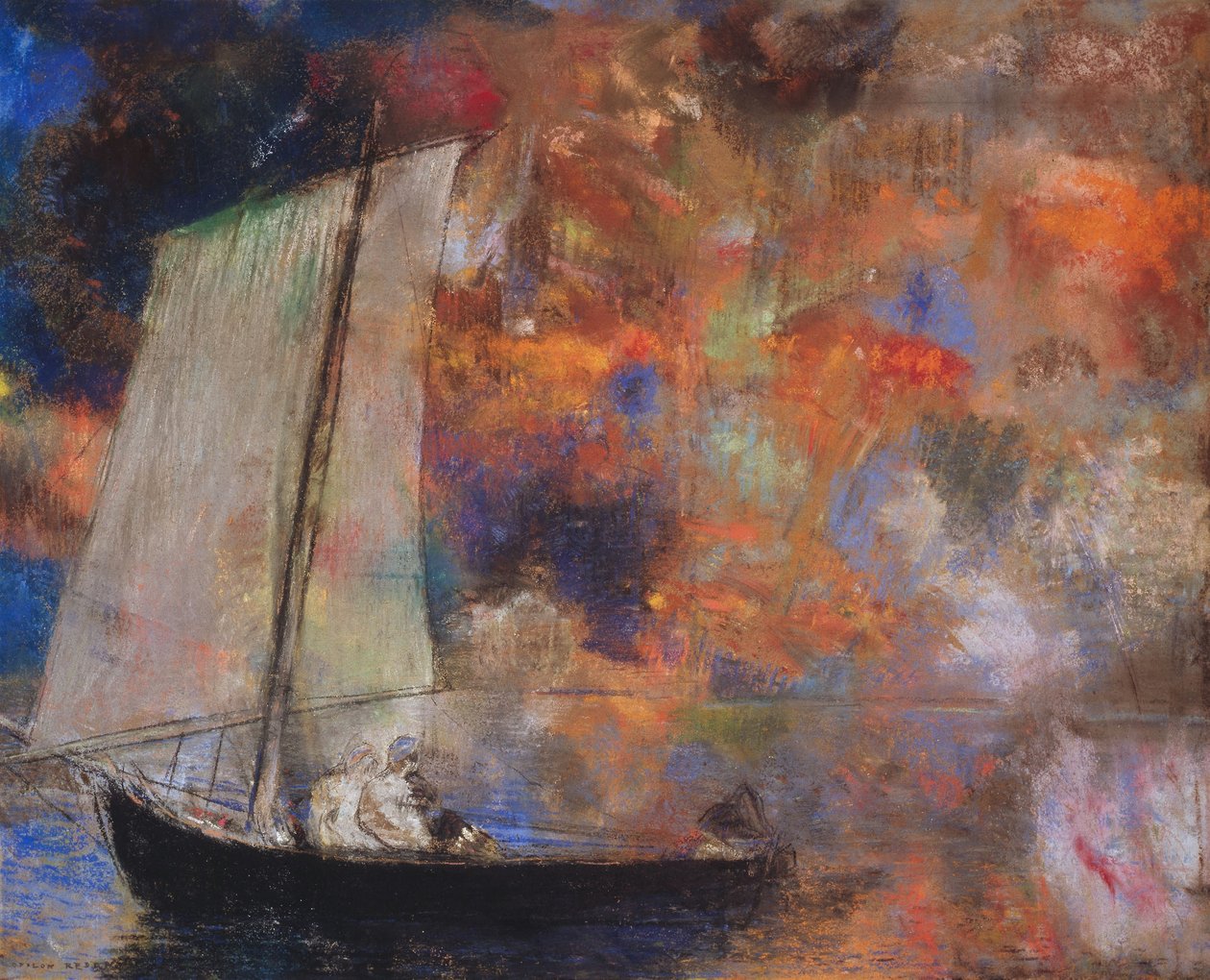 Chmury kwiatowe, ok. 1903 (pastel na papierze) autorstwa Odilon Redon