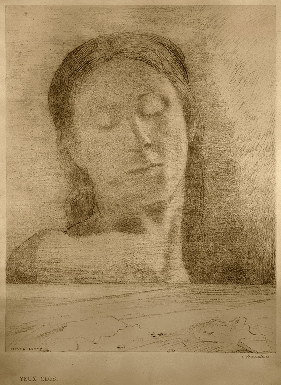 Zamknięte oczy autorstwa Odilon Redon