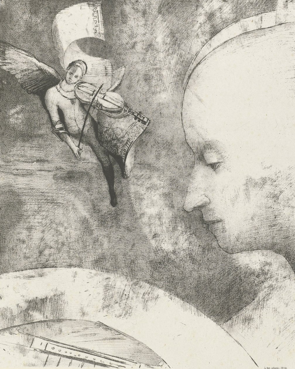 Niebiańska sztuka, 1894 (druk) autorstwa Odilon Redon