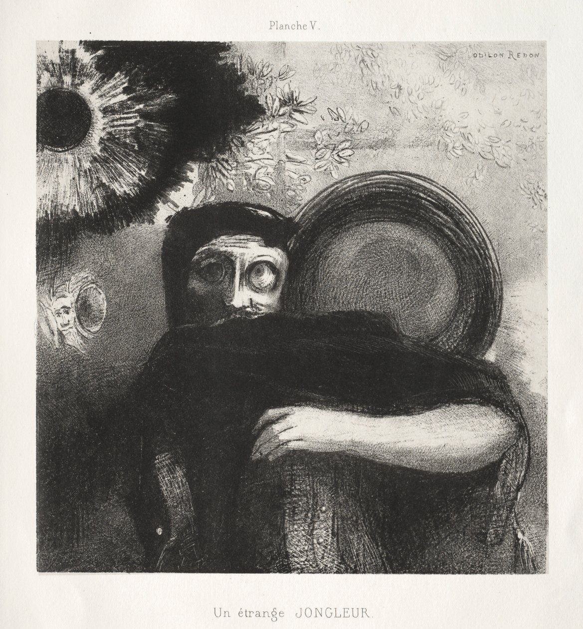 Hołd dla Goi: Dziwny żongler, 1885. autorstwa Odilon Redon
