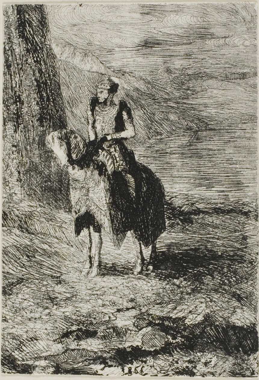 Czekający jeździec autorstwa Odilon Redon