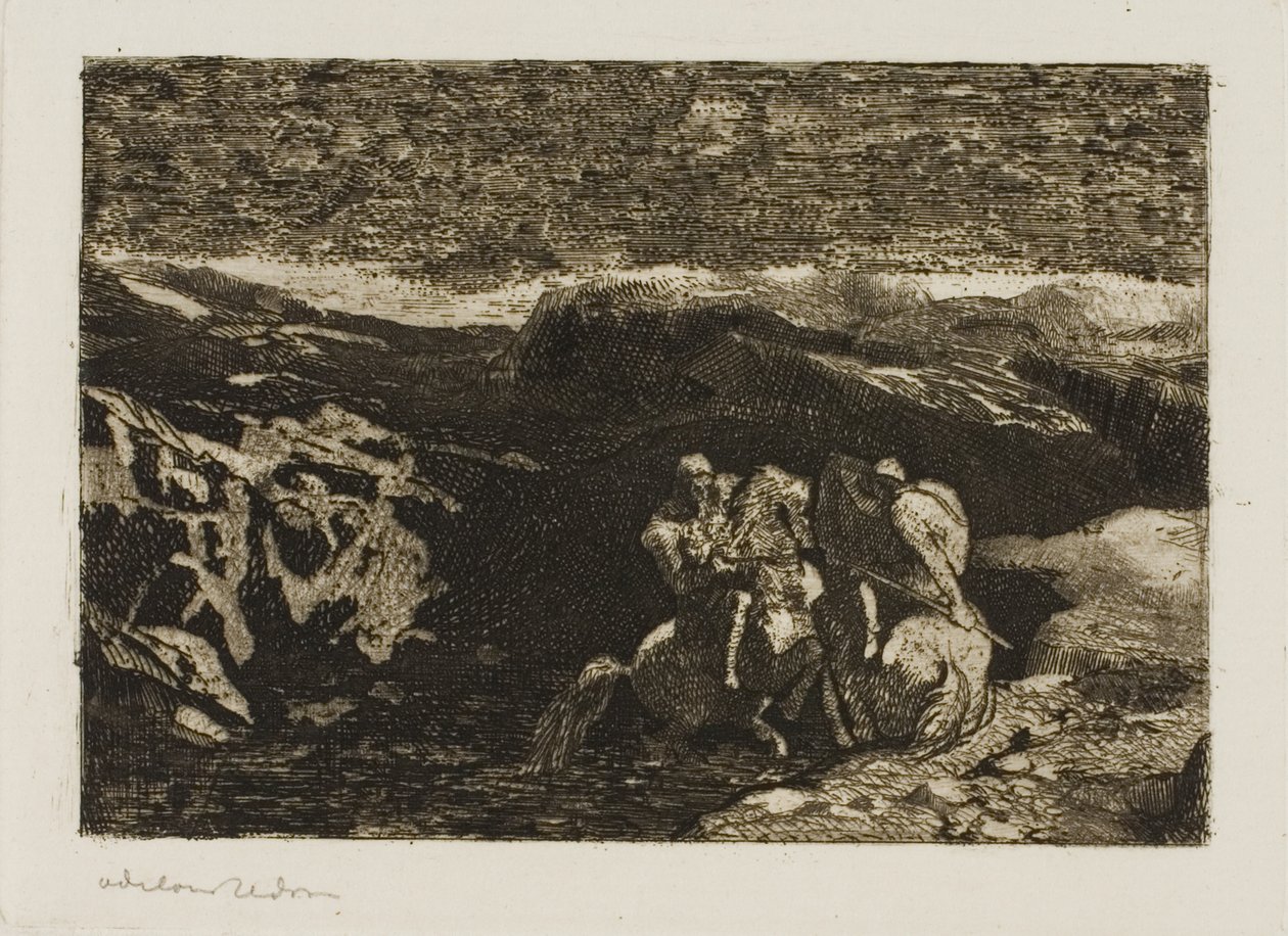 Jeźdźcy w walce autorstwa Odilon Redon