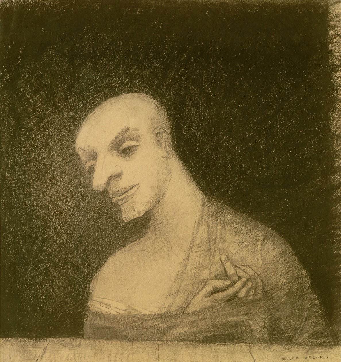 Wyimaginowana figura, ok. 1881 (kreda i węgiel na papierze) autorstwa Odilon Redon