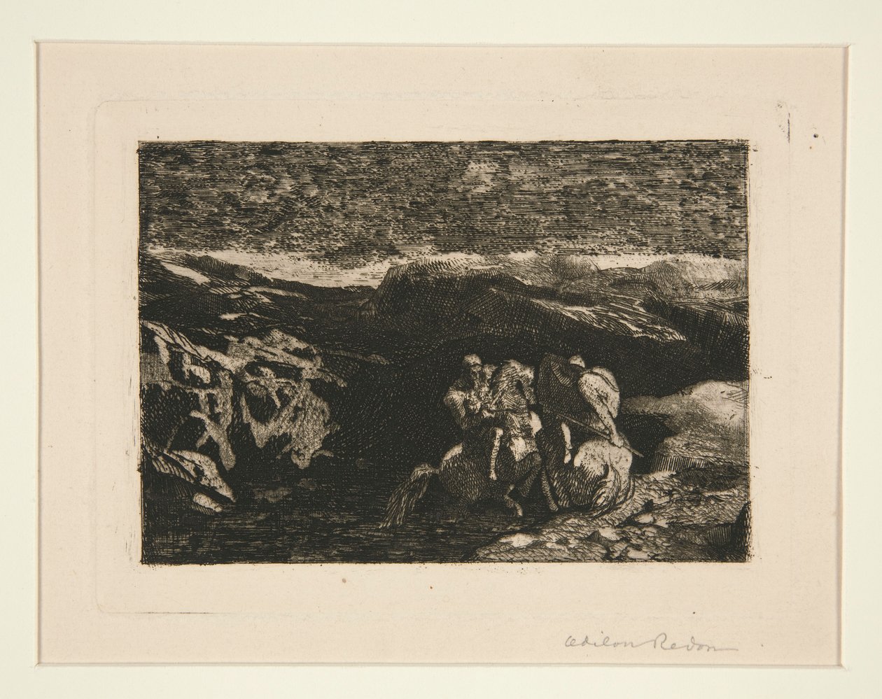 Jeźdźcy w walce autorstwa Odilon Redon