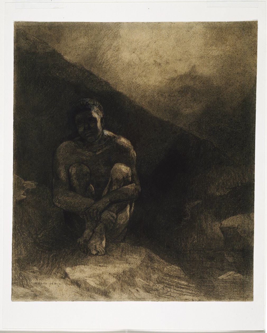 Człowiek prymitywny, 1872 autorstwa Odilon Redon