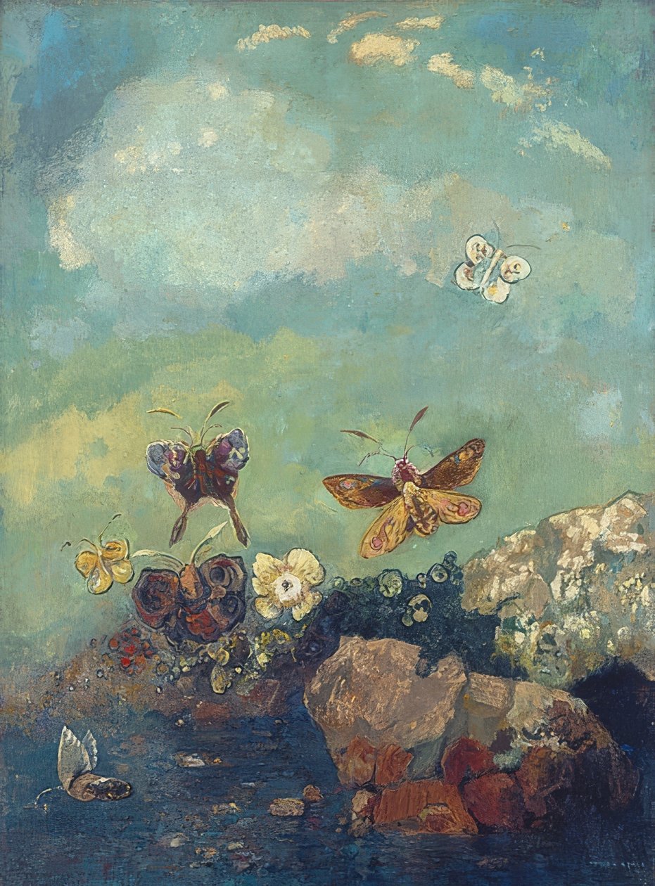 Motyle. Około 1910 autorstwa Odilon Redon